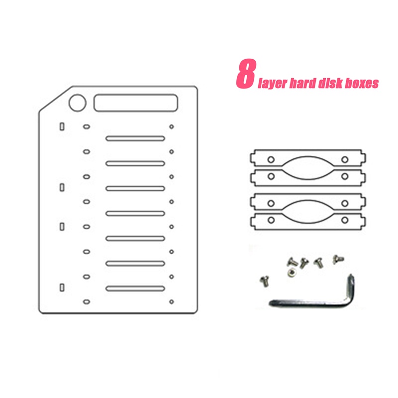 3.5 Inch HDD Hard Drive Cage 8X3.5 Inch HDD Cage Rack DIY Hard Disk Case for BTC Mining Computer Storage Expansion