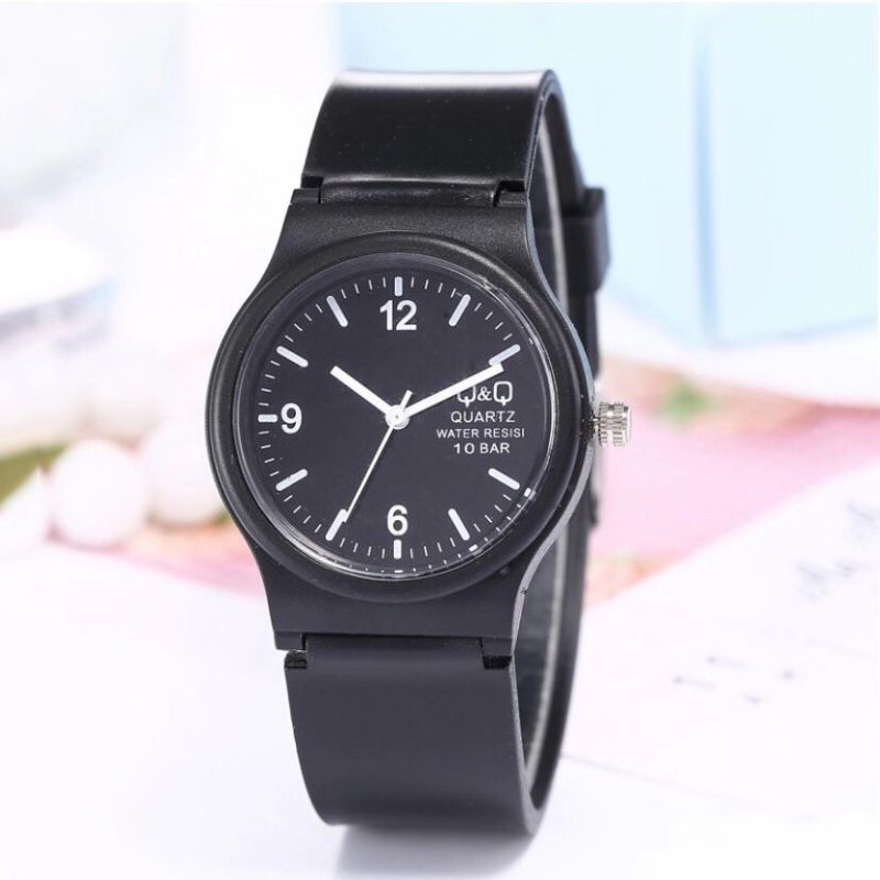 JAM TANGAN WANITA ANTI AIR JAM CEWEK WARNA-Hitam