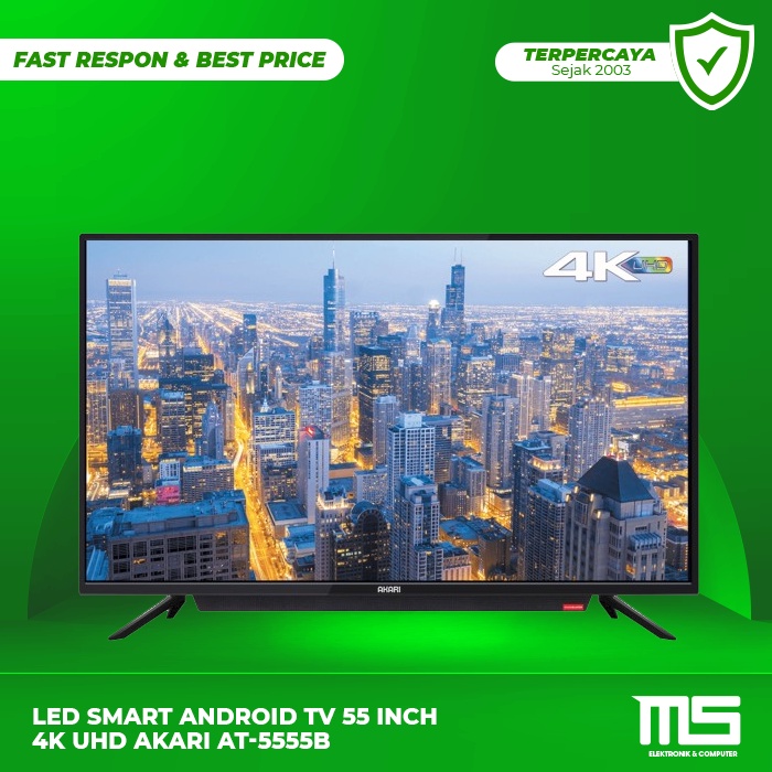 LED Smart Android Tv 55 Inch 4K UHD Akari AT-5555B