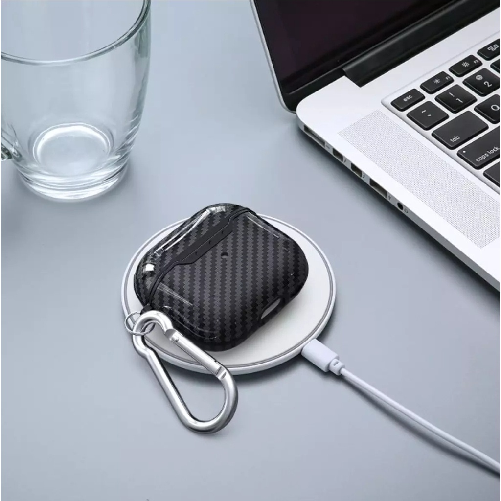 Airpod Carbon Fiber APPLE AIRPODS 3 Case Hook Cover casing