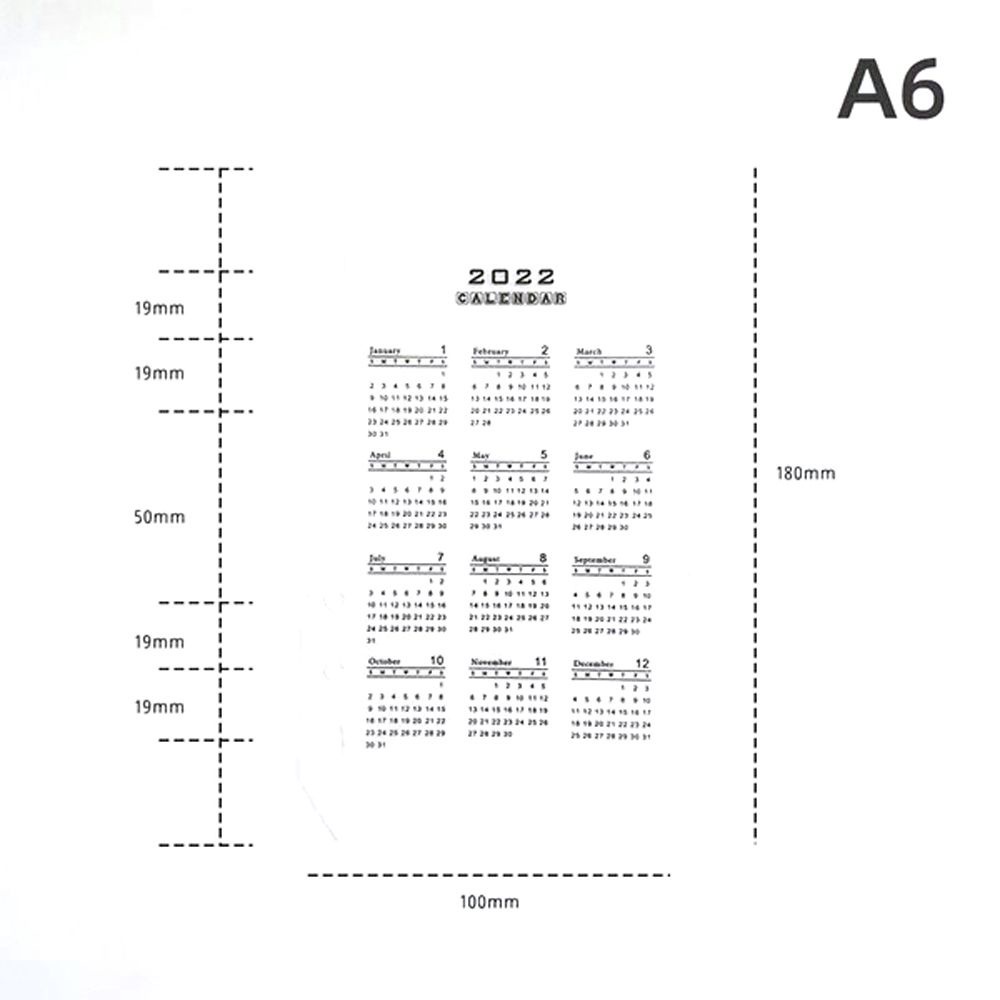 Lanfy Kalender Agenda Mingguan 2022 Ukuran A5 A6