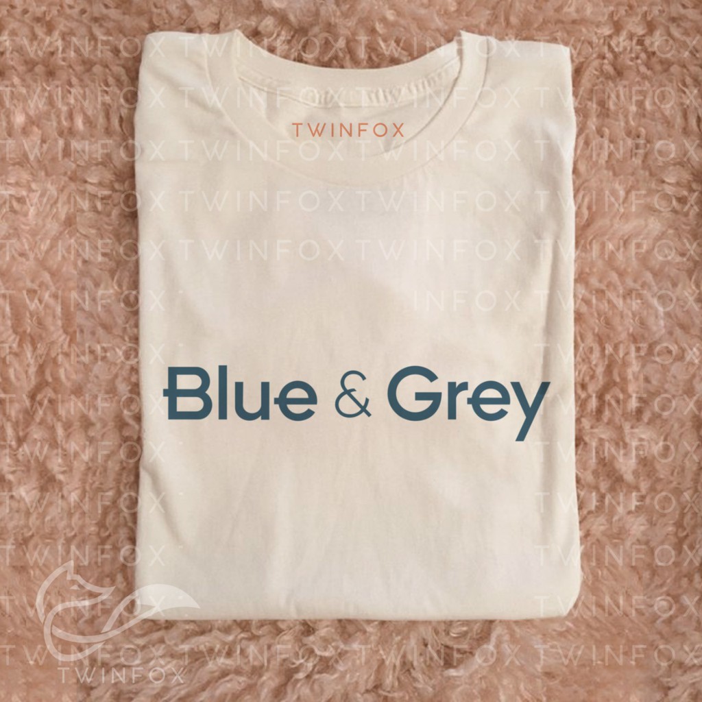 Kaos Kpop Unisex Bangtan Blue and Grey