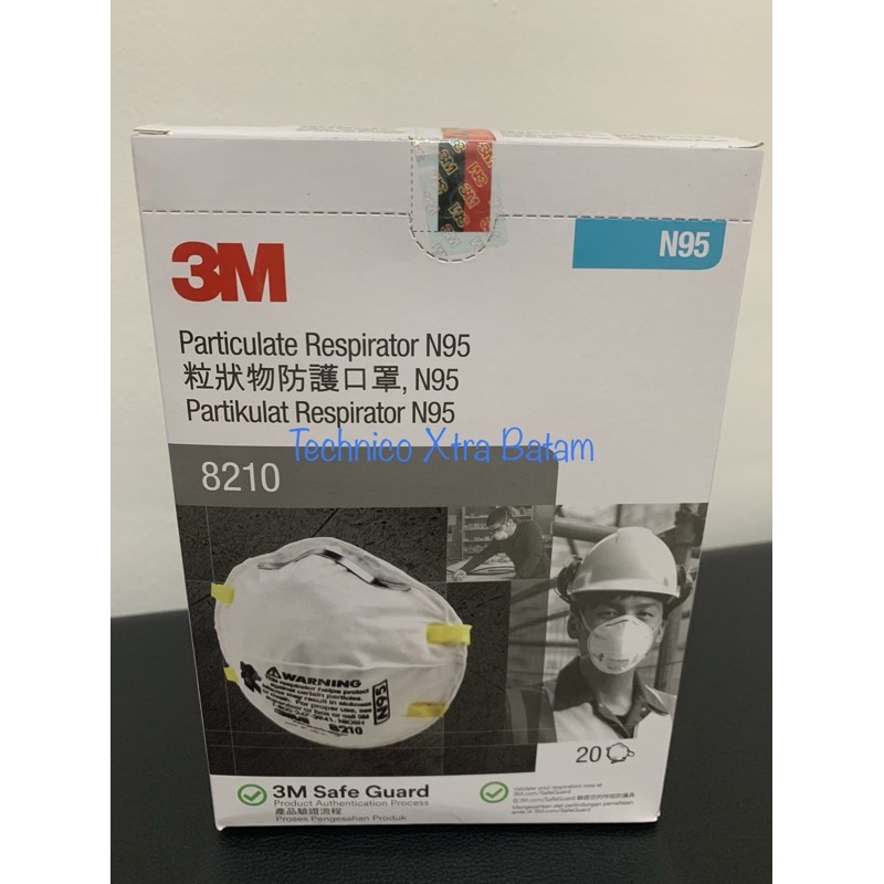Masker 3M N95 8210 With Hologram 3M Safety Sticker Made In Singapore