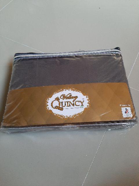 Set Sprei Quincy Vallery 180x200 160x200 Tinggi 30 Polos Embos Dark Pink Grey - Sp180vlr Sleepwell