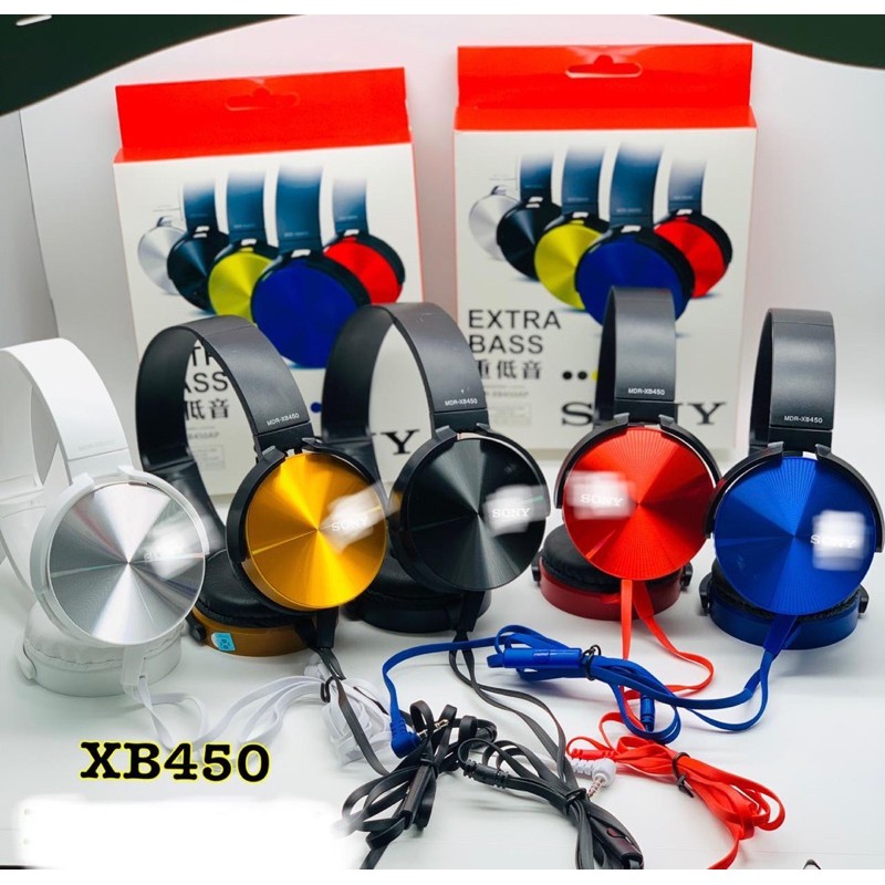 Headphone Headset Bando Kabel XB450 J BL Branded Extra Bass MDR-XB450AP 450-2