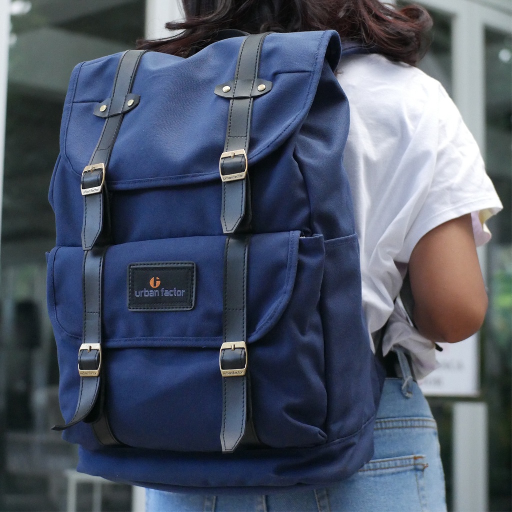 MIX UP NAVY |ManNeedMe x URBAN| Tas Ransel Pria Wanita Tas Backpack ORIGINAL