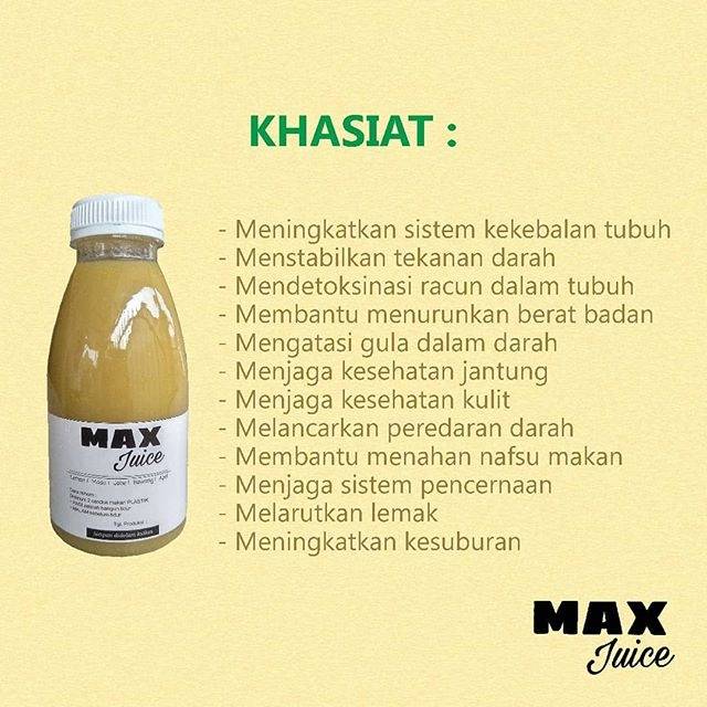 

MAX JUICE - JUS HERBAL SEHAT DETOX TUBUH, JUS DIET ALAMI SARI LEMON, LANGSING TANPA OBAT 350ML