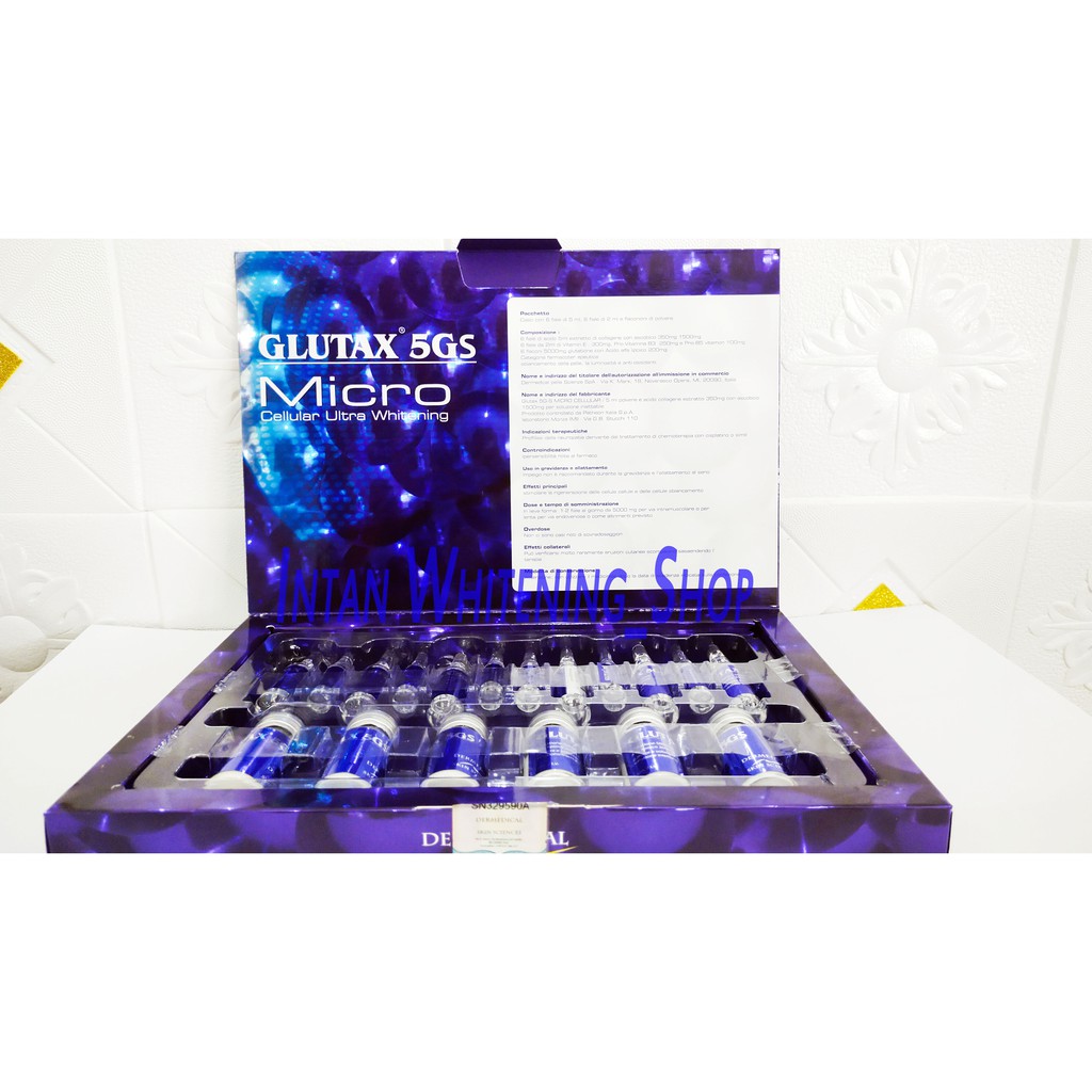 Glutax 5Gs , Injeksi whitening, original hologram