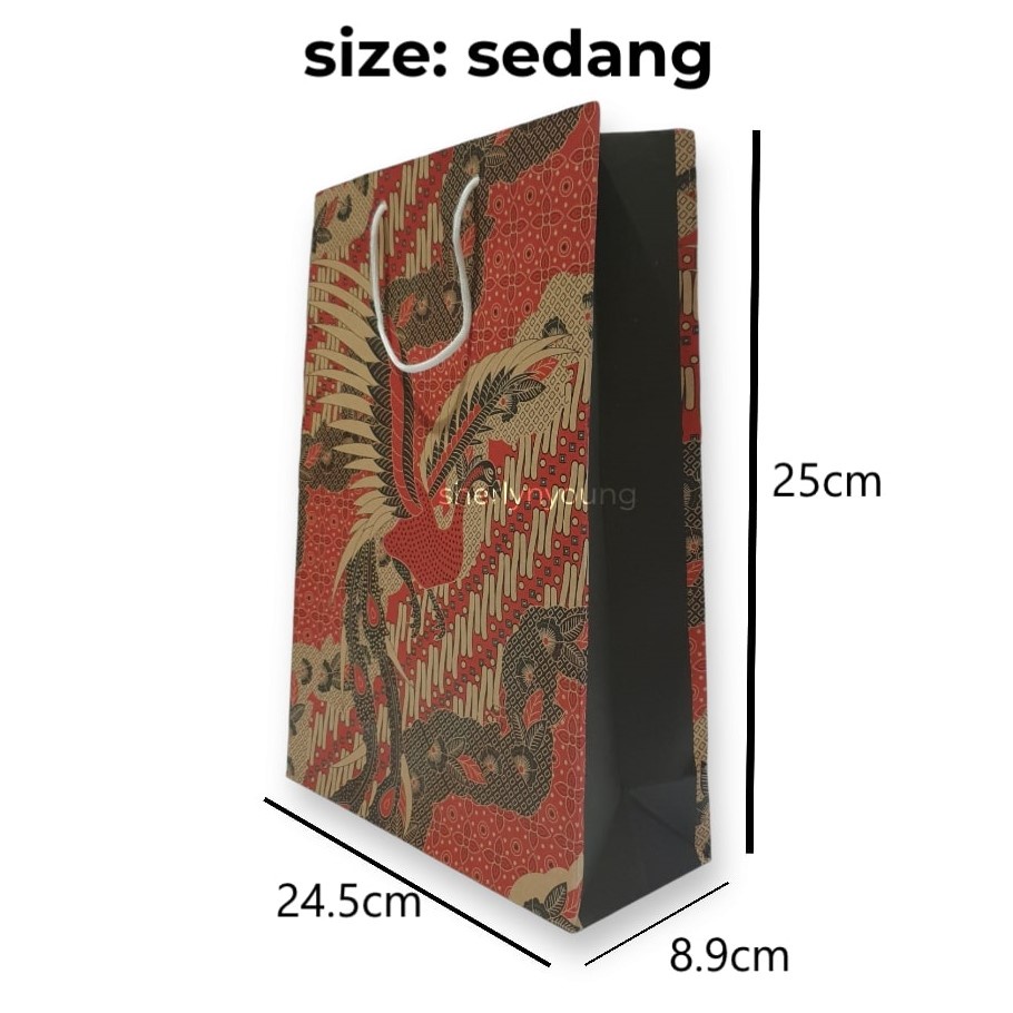 

[ISI 12] Paper Bag Batik Sedang (24.5x25x9cm) Tas Kertas Batik suvenir goodie bag ulang tahun packing olshop