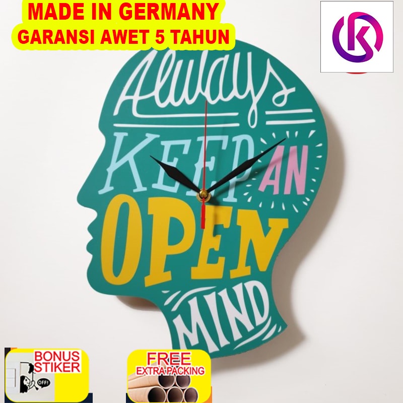 

Grosir Jam Dinding Motivasi - Open Mind - Quartz sweep movement