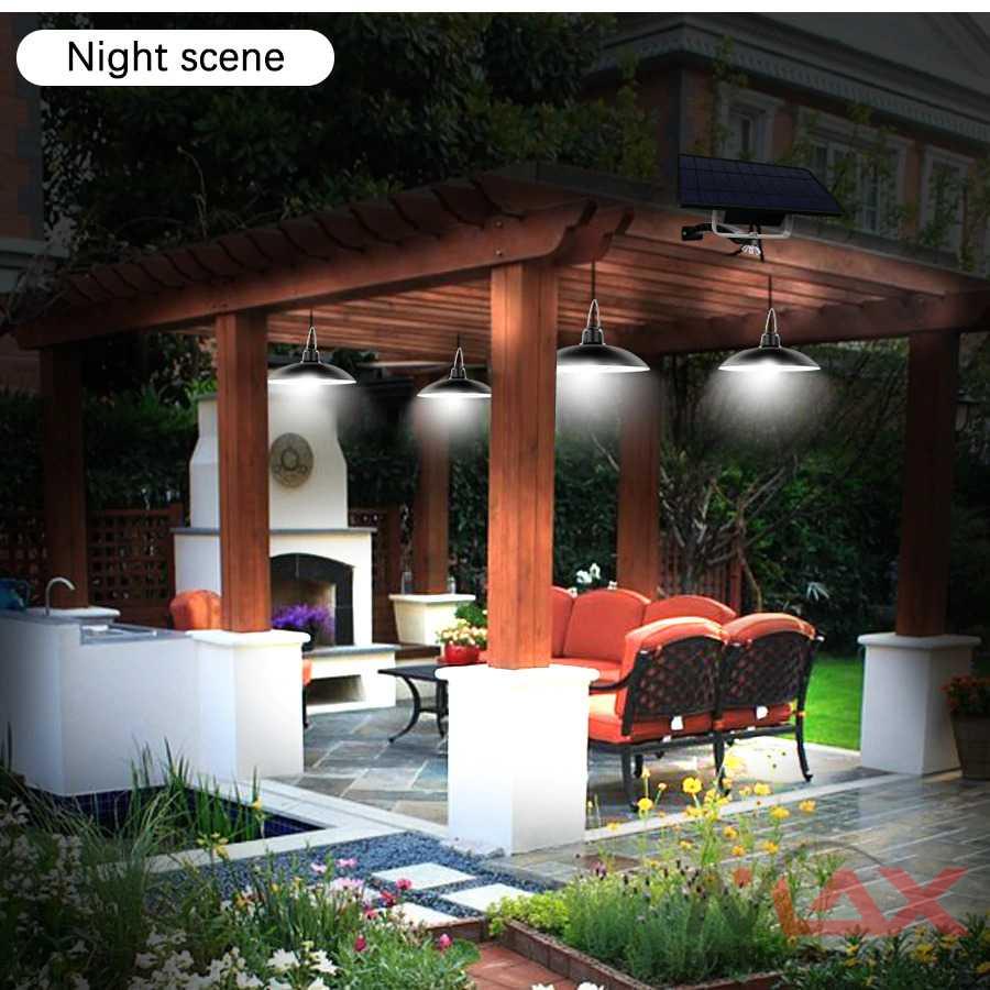 Lampu Penerangan Jalan gang Taman hidup 10 Jam non stop anti air tenaga surya LED Solar Panel Waterproof Light Upgraded Double Head Solar Pendant Light Solar Powered Shed Lamp Lights Outdoor Indoor Auto On Off Hanging Dusk to Dawn For Home