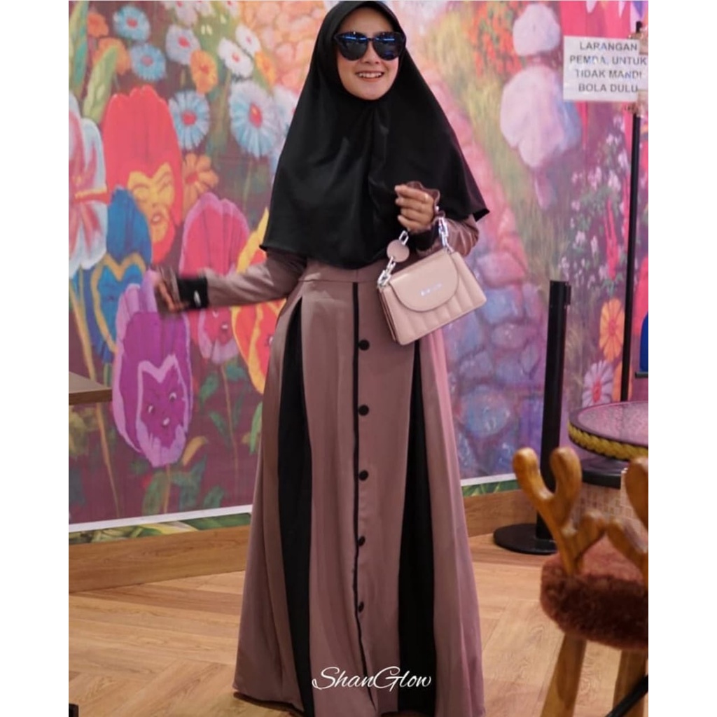 Gamis set Khimar shabrina ORI SHAN GLOW remaja syari casual Itycrepe terbaru