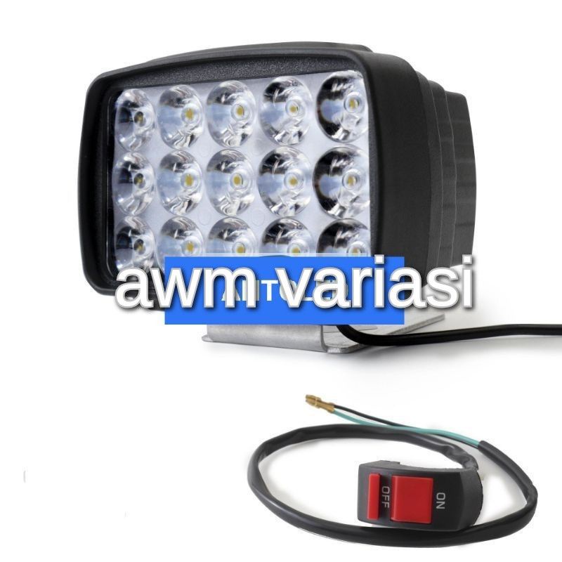 Lampu LED Bar Tembak Sorot Laser Gun CREE Motor Mobil 15 Titik Mata 12Watt 15 led mobil motor