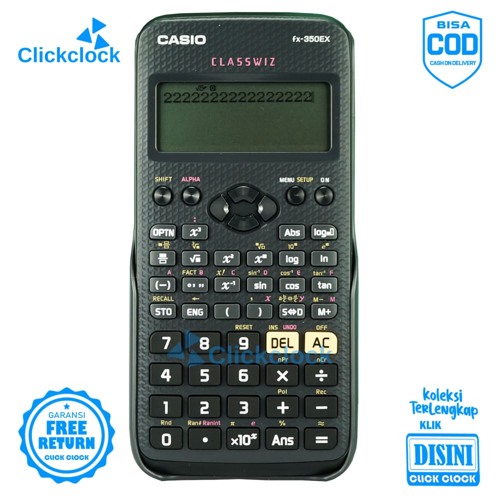 Kalkulator Basic Peralatan Kantor Minimalist Hitam Casio FX-350 ES Bagus Berkualitas