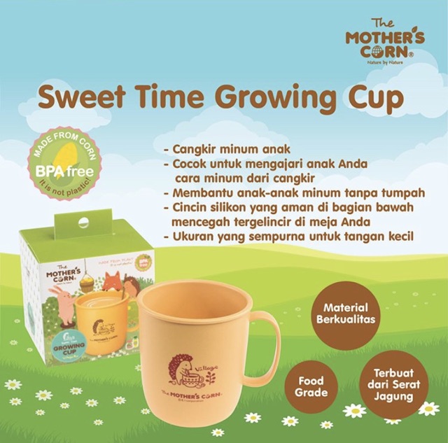 MOTHER’S CORN / Mothers Corn / Motherscorn Sweet Time Growing Cup (Gelas Cangkir Minum Anak Bayi)