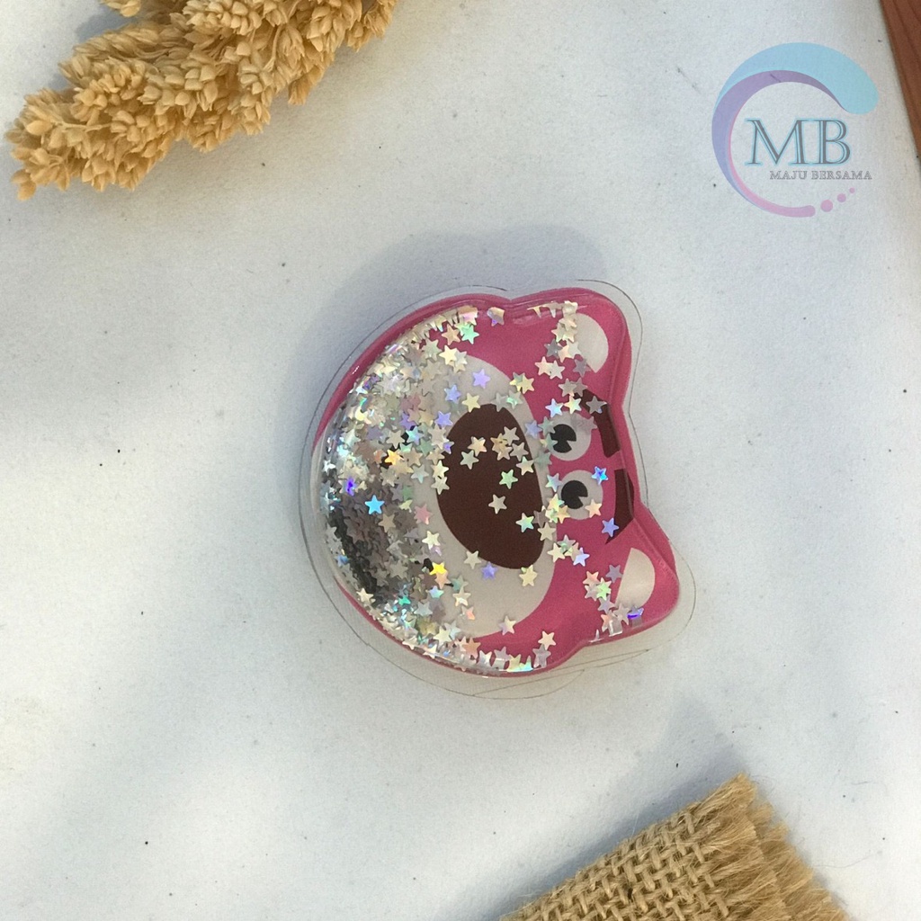 Pop Socket Phone Stand Holder HP Standing Ringstand water glitter Phone Stand Holder HP Standing aksesoris  pegangan karakter kartun lucu 3m MB2502