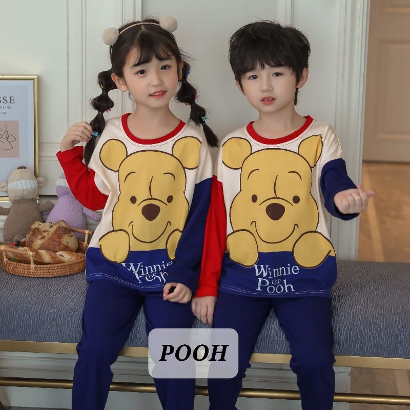 PIYAMA BAJU TIDUR ANAK CEWEK COWOK KOREA IMPOR MOTIF LUCU