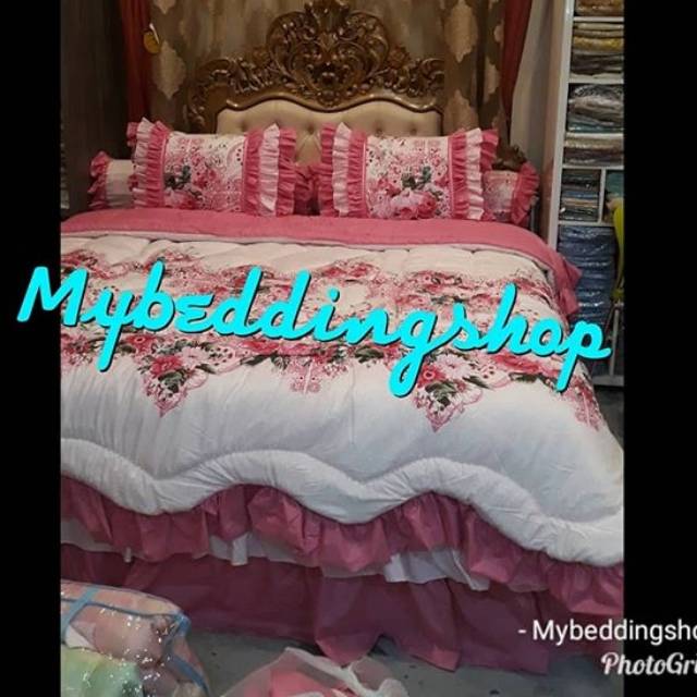 Mybeddingshop Sprei Wedding pink Shabby bedcover set