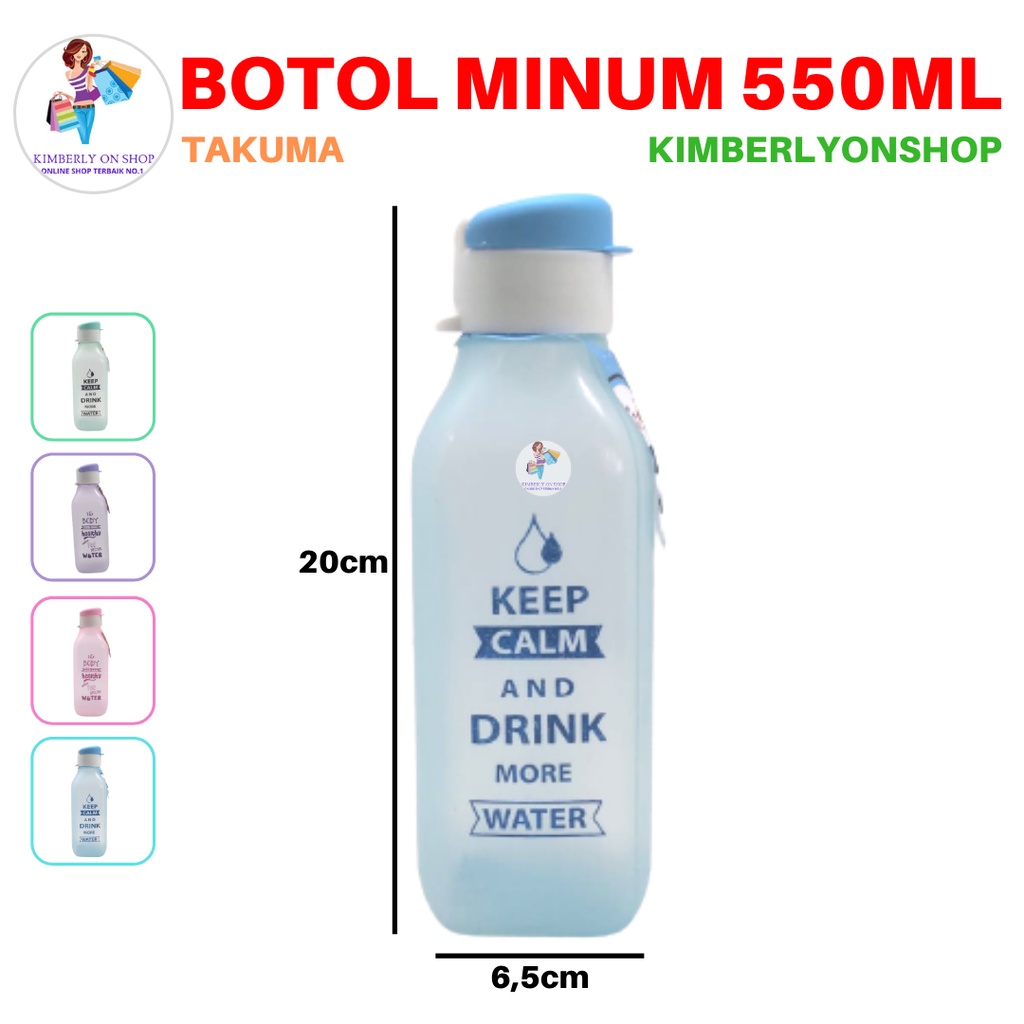 Botol Minum Segi Tempat Air Minum Anak Sekolah Botol Air 550 Ml Takuma