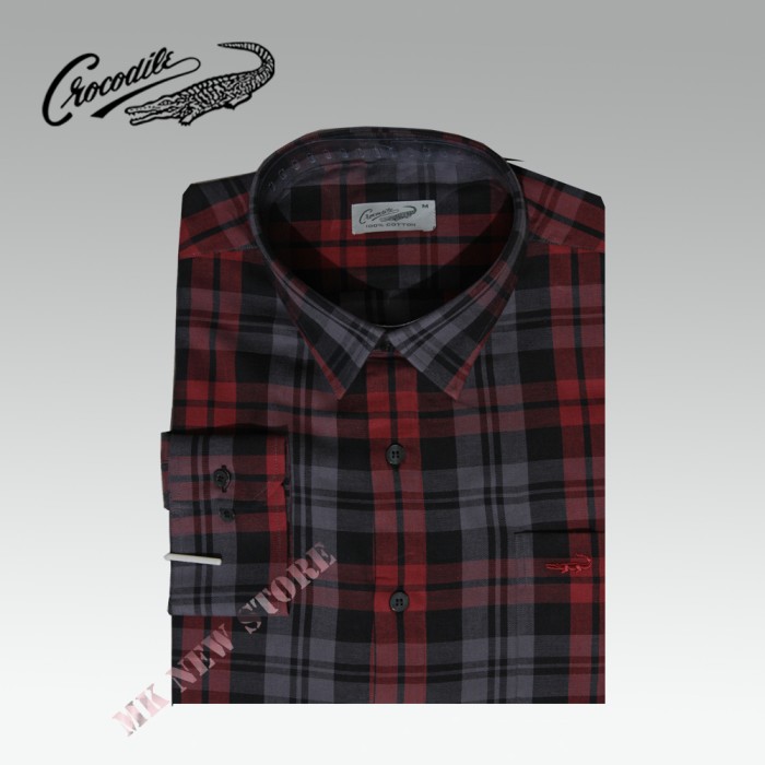 Kemeja Lengan Panjang Crocodile 717-1841 - Merah, M