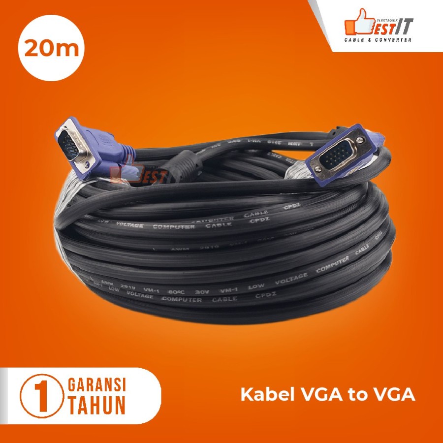 Kabel VGA Male to Male High Quality 20 Meter NYK Original