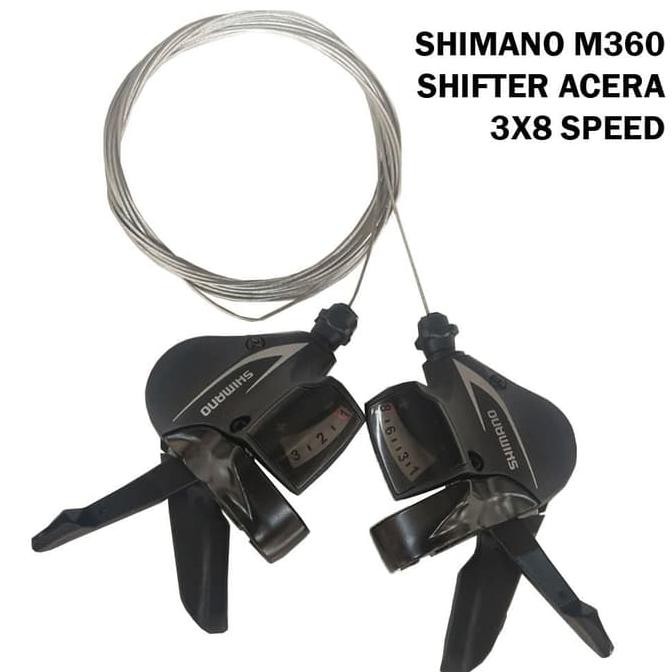 Shimano Acera M360 Shifter 3 x 8 Speed Operan Gigi Kiri Kanan