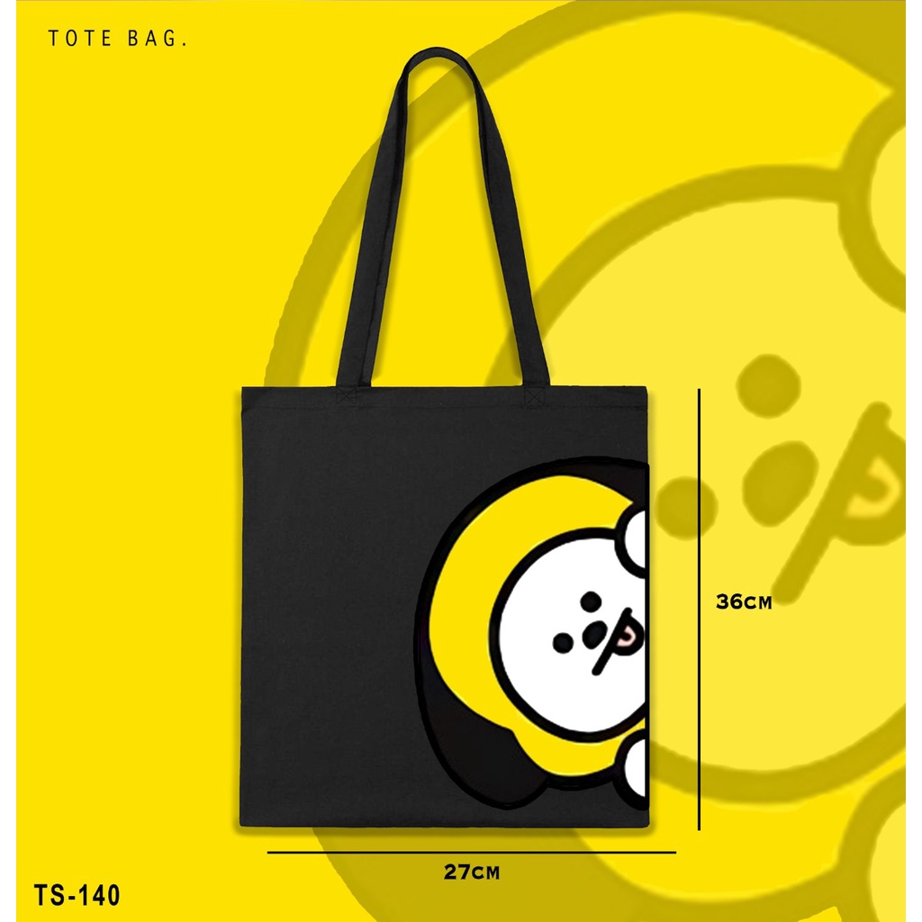 TOTE BAG WANITA / BT21 / TAS LES / KULIAH / TAS SANTAI  GAMBAR TAHAN LAMA