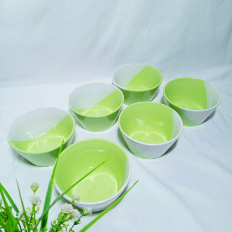 MANGKOK TWO TONE LUSINAN BAHAN KERAMIK MINIMALIS
