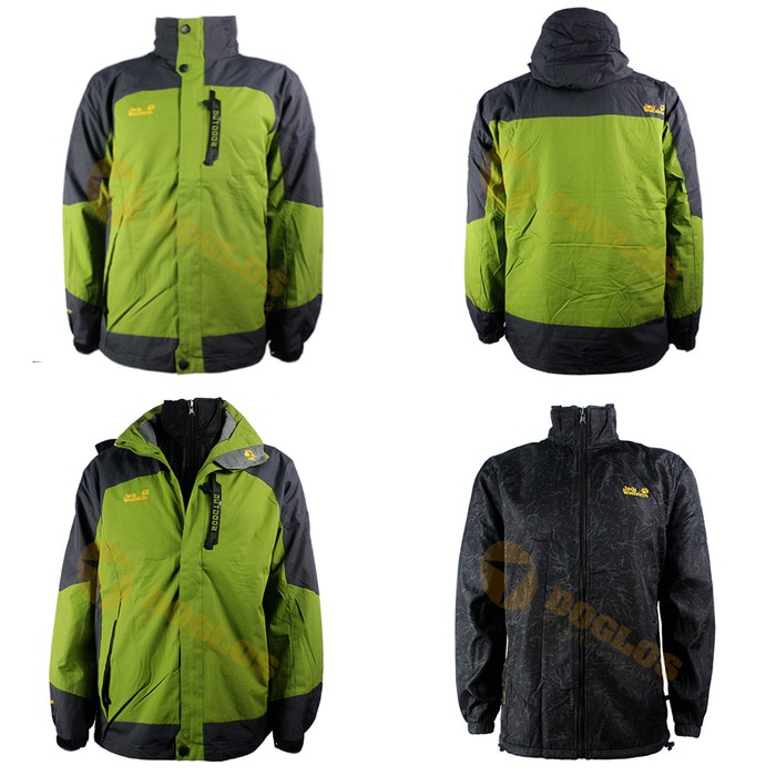 Jack Wolfskin 2 in 1 jaket Double layer inner Polar hiking gunung jws