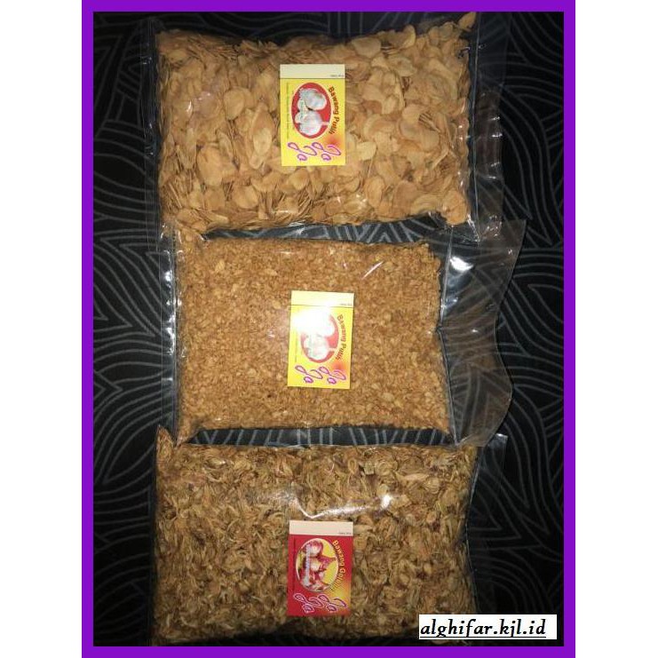 

Makanan-Kering- Bawang Putih Goreng Jojo Irisan 250 Gr First Hand -Aneka.