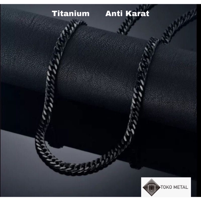 Kalung Titanium Hitam Rantai Pria dan Wanita 5 MM [ TokoMetal ]