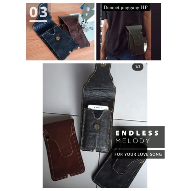 Dompet pinggang pria/Dompet HP kulit asli
