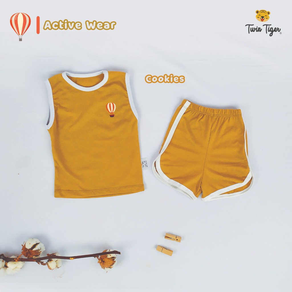 TWIN TIGER SLEEVELESS ACTIVE WEAR SETELAN KUTUNG ANAK 1-5 Tahun