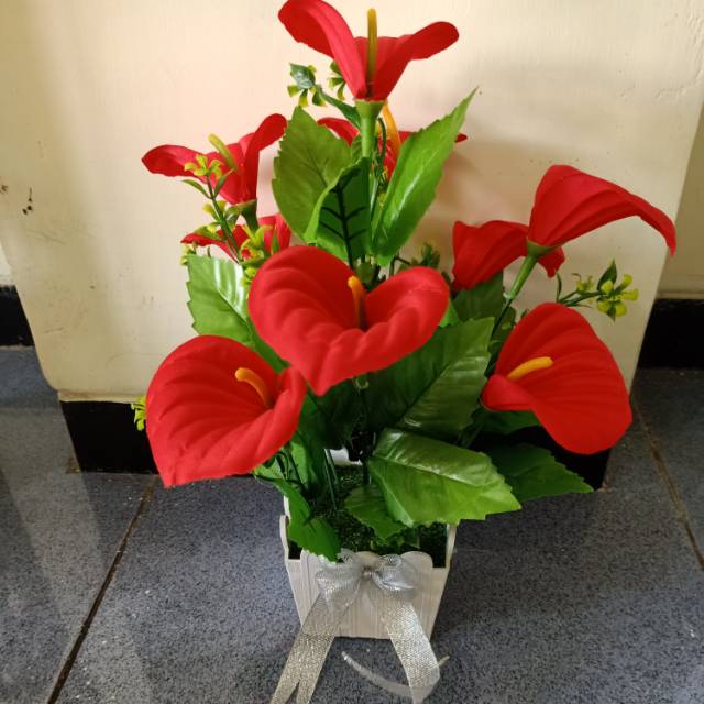Bunga Merah Cantik Dan Indah Shopee Indonesia