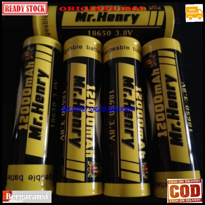 G412 3.7V volt Baterai 18650 PENTOL mah battery batere batery batu batere cas casan charger senter police ultra power vape vapor powerbank satuan universal multi speaker mik mic G412   12000 mah  Harga SATUAN BKN SEPASANG  Dimensi baterai panjang