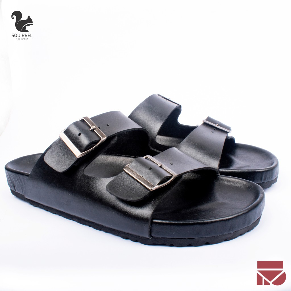 Adson Full Black | Sendal Strap Original Santai Kasual Pria Wanita Sandal Footwear | FORIND Squirrel