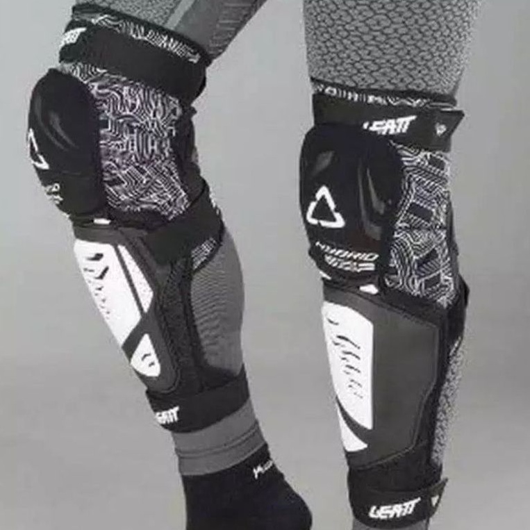 Deker Lutut LEATT panjang Knee Protector leat 3DF Hybrid Long trabas turing downhill motocross trail hybird