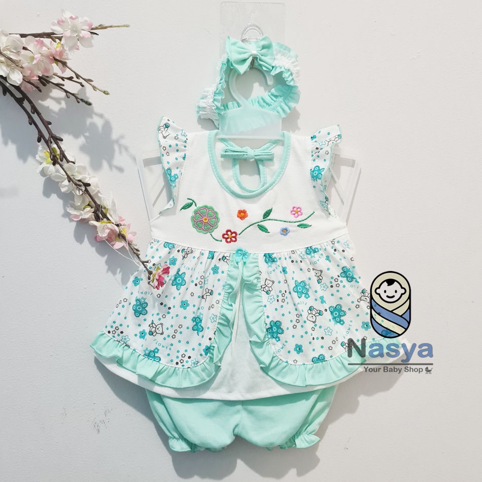 [P-023] Baju Bayi 0-6 m / Setelan Bayi Perempuan Motif Hewan/Buah