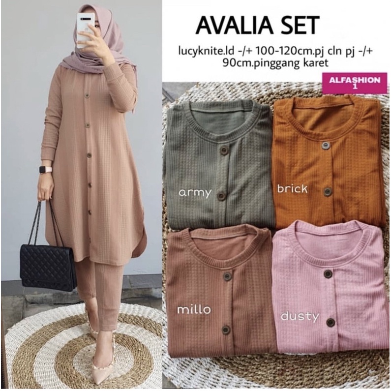 Avalia Set - Setelan Lucy Knite Rajut LD105+ / SetCel One Set Rajut / 331-6827