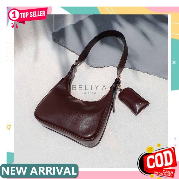 Tas Handbag Lilac Aesthetic Model Korean Style / Tas Aesthetic Fashion Shoulder Bag Rantai Grunge Be