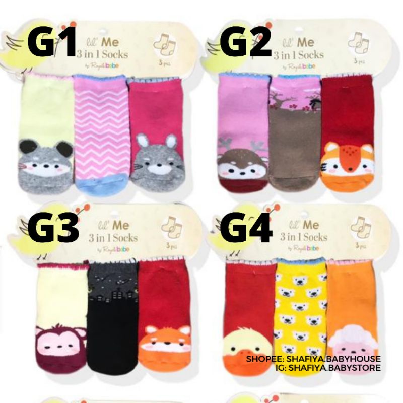 Kaos Kaki isi 3 Lil Me 3in1 Socks