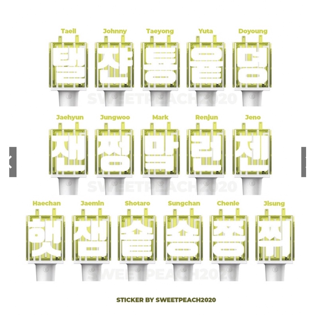 NCT Lightstick Hologram Big Sticker 1Side Hangul Initial
