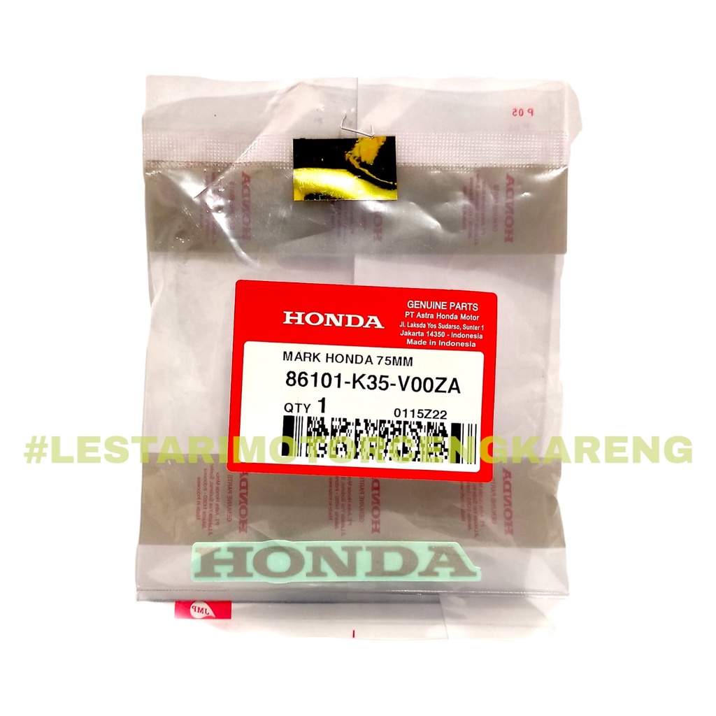 STIKER STICKER HONDA WINSHIELD PCX TRANSPARAN 75MM 86101-K35-V00ZA ORI