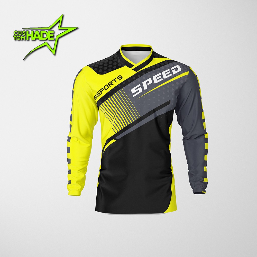 Bisa Cod Baju Kaos Jersey Sepeda Custom Mtb Club Sepeda Warna Kuning Fullprint Shopee Indonesia