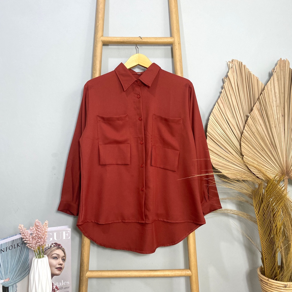 KEMEJA BLOUSE OVERSIZE ALEA KATUN SHAKILA DAILY OFFICE SHIRT PREMIUM B595