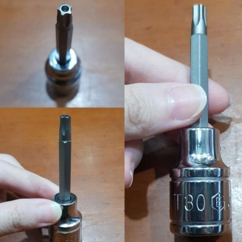 MATA KUNCI SOK SOCKET BOSPOMP BINTANG T30 SEGI 5 LUBANG DR 1/2" KUNCI T30 BINTANG 5 TERLARISS...,,,,