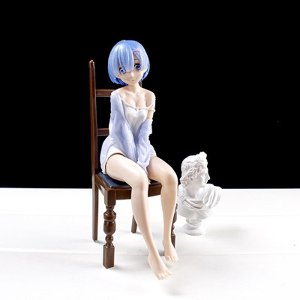 MXBEAUTY Collection Toys Re ZERO Starting Life in Another World PVC Pajamas Chair Rem Pajamas Figure Rem Anime Figure Figure Toys 17cm Model Toys Relax Rem for Gift Action Figure