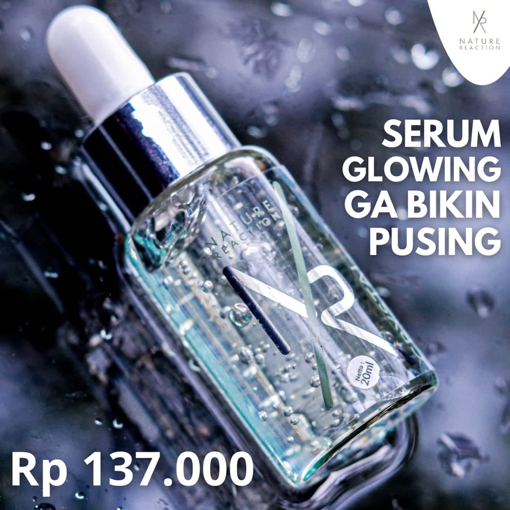 Serum Pemutih Wajah Glowing Nature Reaction Crystal Bright Serum NR