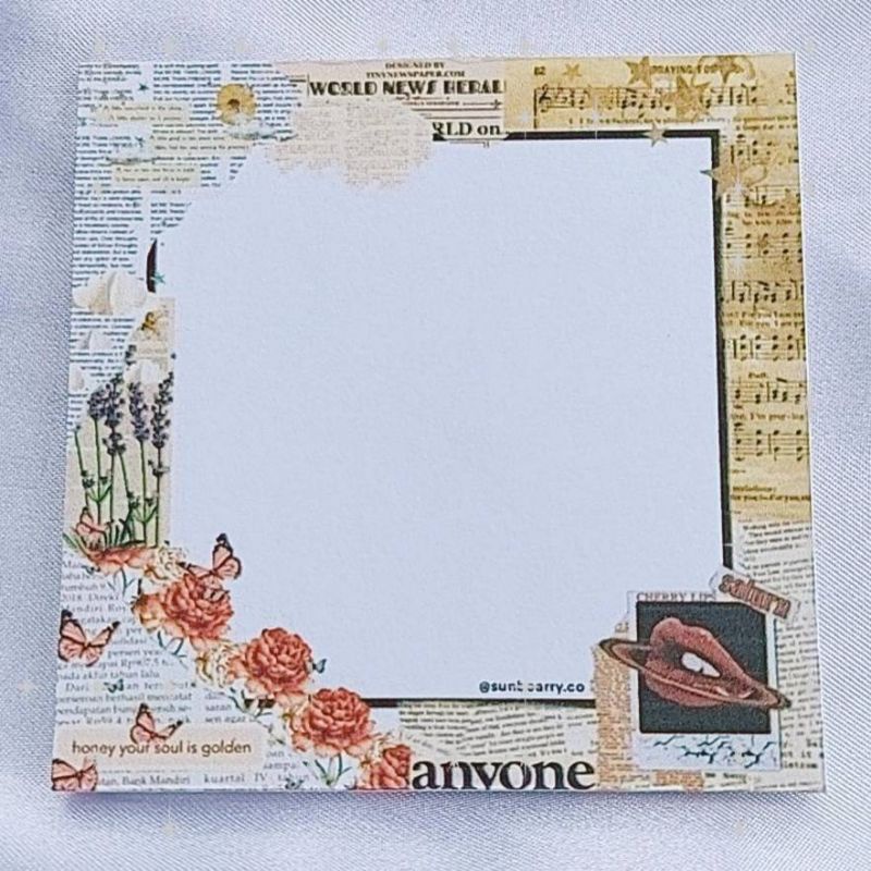 Memo pad by sunbearry.co custom memo pad bts snoppy aesthetic star scrabook-Newspaper aesthetic
