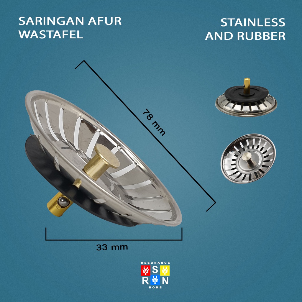 Saringan Tutup Lubang Wastafel / Afur Stainless | Resonance Home